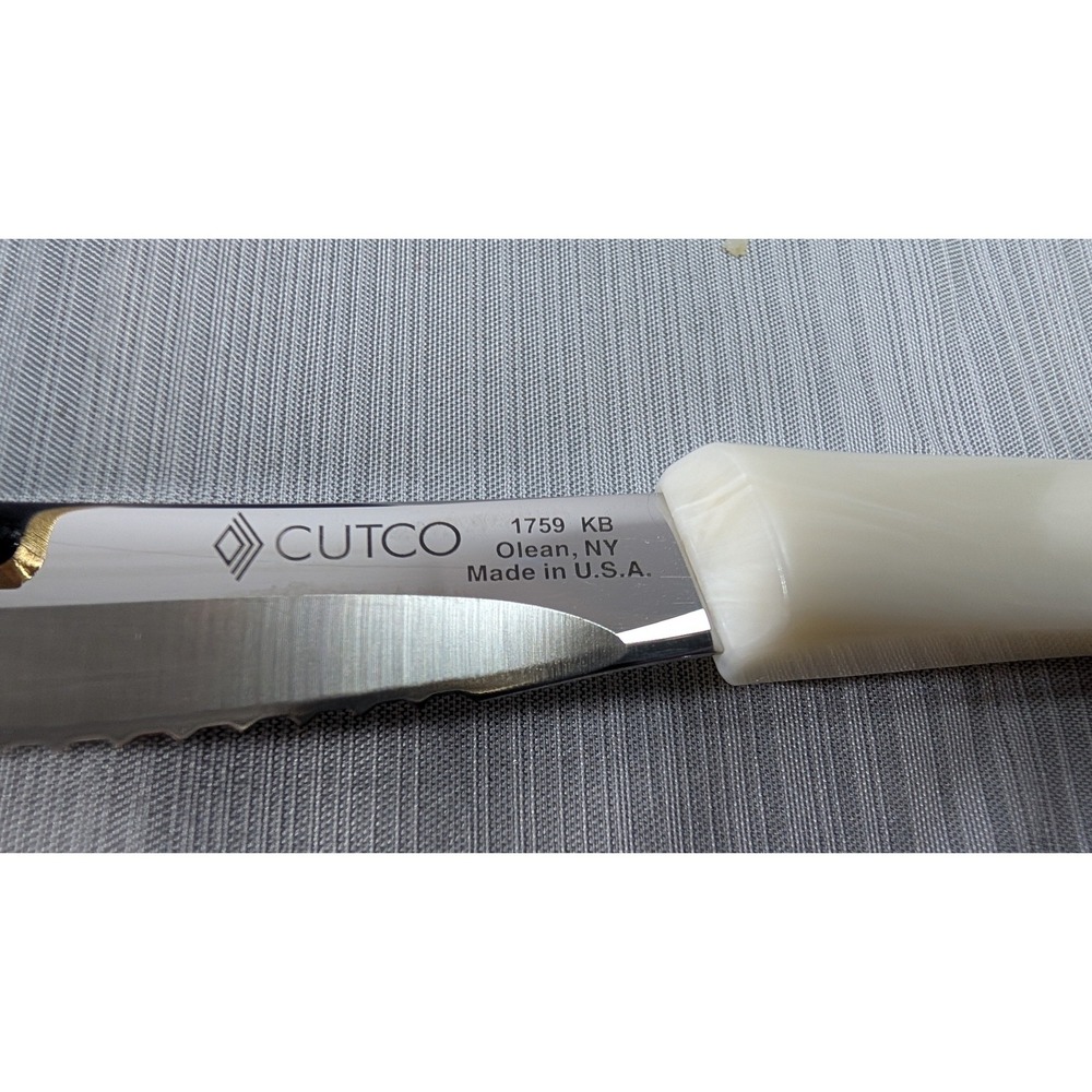 Cutco Table Knife Set 1759 KB 6pc Serrated Pearl White 6pc Set - New - Picture 6 of 12